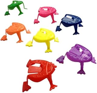 CHAOMINGEU 10 Pieces Plastic Finger Pressing Frogs, Mini Bouncing Frog Toys, Frog Figure Toy, Enhancing Childrens Tactile Skills Suitable for Kids Party Favors Toddler Prizes