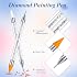 Tatuo 2 Pieces Rhinestone Picker Dotting Pen, Dual-ended Rhinestone Gems Crystals Studs Picker Wax Pencil Pen Crystal Beads Handle Manicure Nail Art DIY Decoration Tool (White)