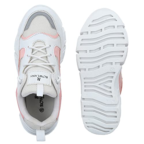 Image of ROWLANS Women's Synthetic Leather Stylish /Comfortable /Running /Gym Lace-Ups Sports Shoes