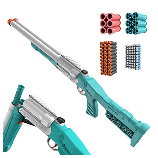 Fucile Doppietta Giocattolo per Bambini, Adolescenti - Fucile a Doppia Canna Blaster in Schiuma Pistola Giocattolo con Proiettile Morbido per Compleanno Natale Regalo