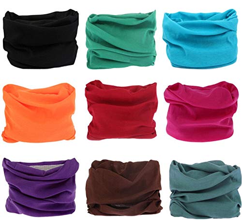 9PCS Outdoor Headscarves, Womens and Mens Headband Headwear