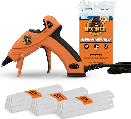 Gorilla Mini Hot Glue Gun Kit, Dual Temp, Includes 30 Sticks