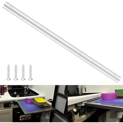 FancyTark 16 1/2-inch 57268 RV Mounting Rail for Grill, Hanging Portable Grills or Other Accessories on The Side of Your RV Cover
