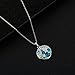 EVEVIC Austrian Crystals Round Disc Pendant Necklaces for Women Fashion 14K Gold Plated Hypoallergenic Dainty Jewelry (Blue Green Crystals/Silver-tone)