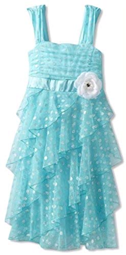 Bcx Kids Dress Girls Swirl Glitter Sparkle Dress Flower Girl Blue #TOP1