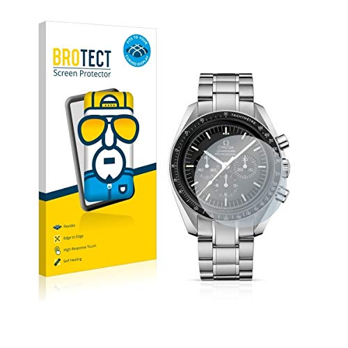 brotect 2X Flex Full-Cover Screen Protector for Omega Speedmaster Moonwatch Professional (42 mm), All-Round Protection, Crystal-Clear, self-Healing, Delicate Touch