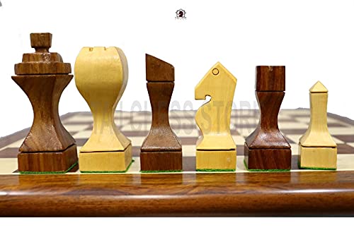 Pièces d'échecs modernes en bois de luxe Taj style milieu du siècle