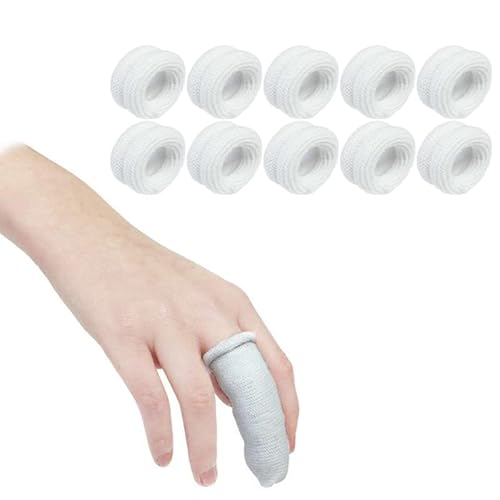 SagaSave Bandage de doigts pour les doigts, bandage tubulaire, premiers soins pour les petits bobs (10 pièces, blanc)