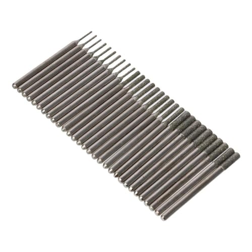 SHUATI Rotary Hammer Drill Bits,30 pcs Diamond Drill Bit Set,1mm 2mm 3mm Jewelry Beach Sea Glass Shells Gem Stones,1/8 Shank Diamond Burr Bits - Thumbnail 2