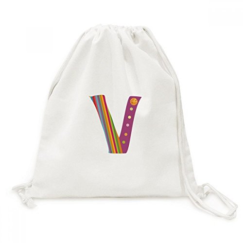 Sac cordon alphabet V orange résistant pour ranger vos affaires de voyage