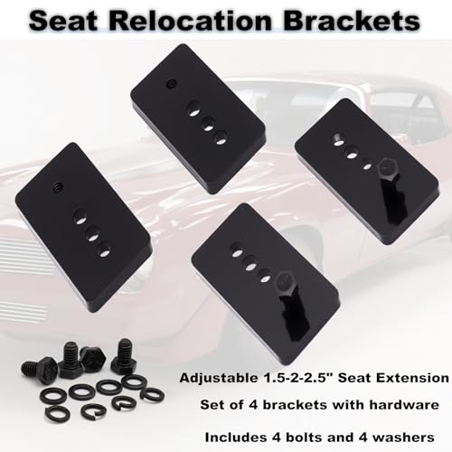 1967-2002 Camaro/Firebird Seat Relocation Brackets Kit - 1.5-2-2.5" Extension, Heavy-Duty Steel, Universal Fit by Cxewreu - Image 3