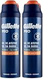 Gillette Pro Gel de Afeitar Hombre para Pieles Sensibles, Hidrata y Calma la Piel, 200 ml (Paquete de 2)