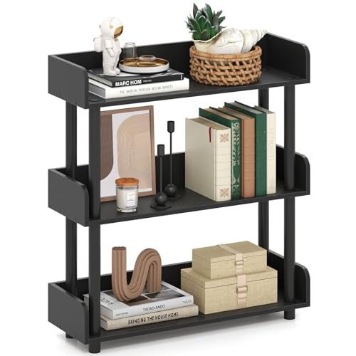 Tangkula 3-Tier Bookshelf, Multipurpose Wood Standing...