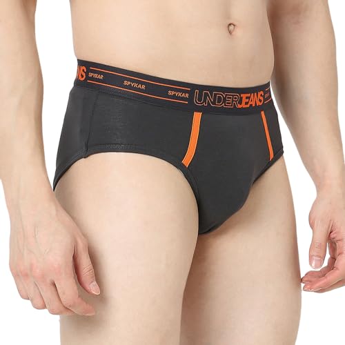 Image of Underjeans by Spykar Men Premium Pack of 2 Navy- Dark Grey Brief