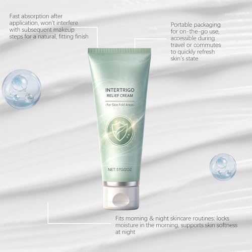 3PCS Intertrigo Cream, Skin Fold Care & Chafing Support Cream, Supports Skin Comfort, Helps Soothe Irritated Skin, Reduce Friction, Fast-Drying Non-Greasy for Friction-Prone Areas for Daily Use