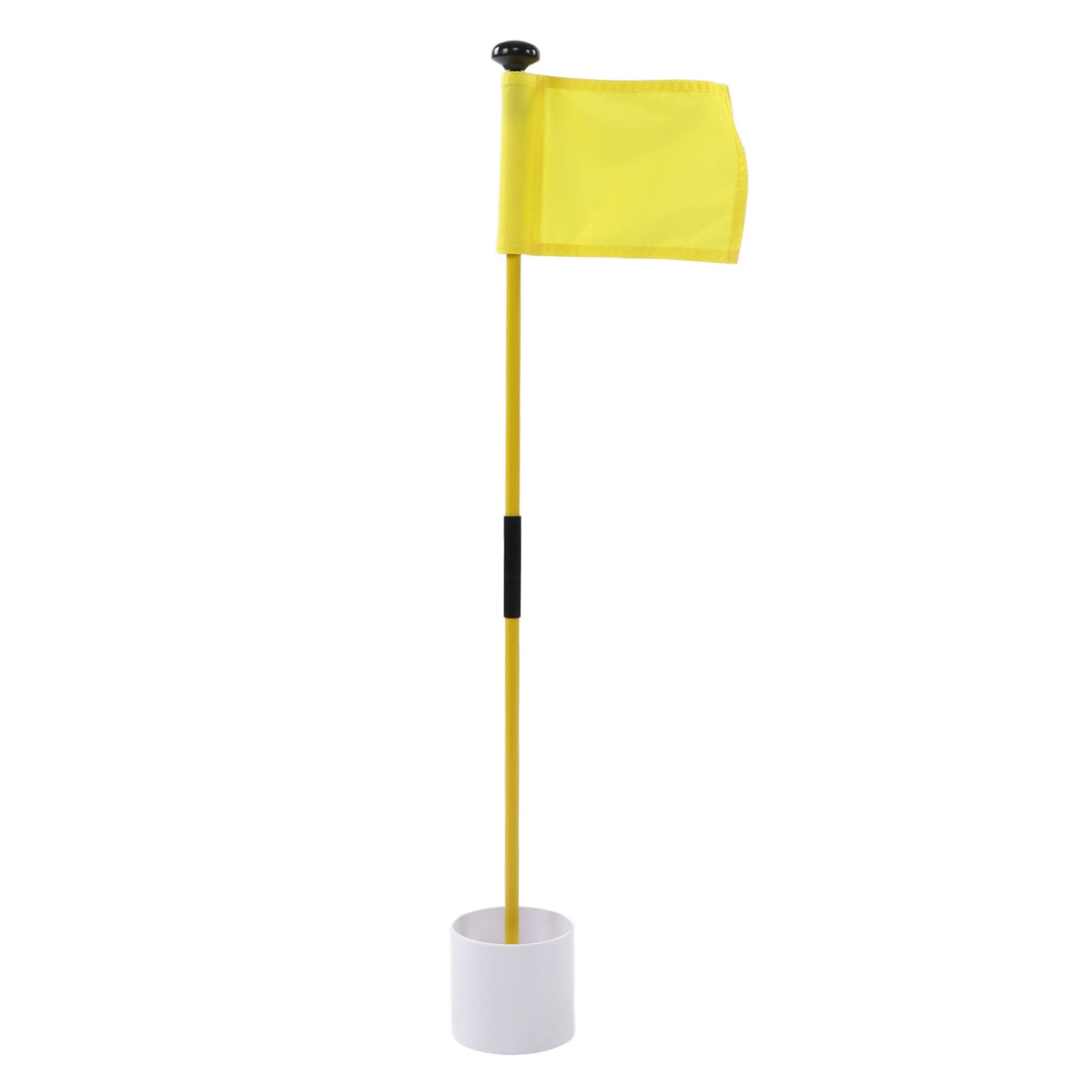 Acouto Detachable 2 Section Putting G Flags Yellow Practice Hole Pole Cup Flag or Backyard Putting een (Yellow)
