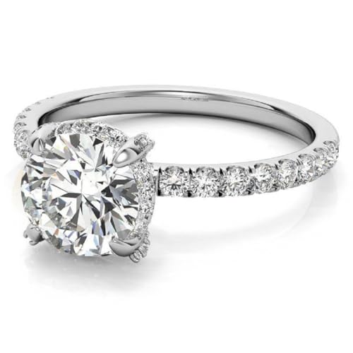 14K Solid Gold Handmade Engagement Ring, 1.0 CT Round Cut Moissanite Solitaire Ring Diamond Wedding Ring for Her/Women, Gorgeous Ring, VVS1 Colorless (Rose) -  GOLD EDGE