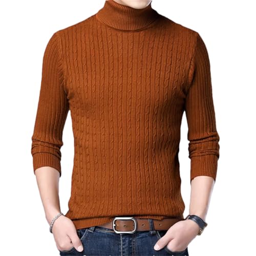 Men Winter Slim Sweatersturtle Neck Wool Long Sleeve Warm Knit High Sweater Turtleneck - Main Image