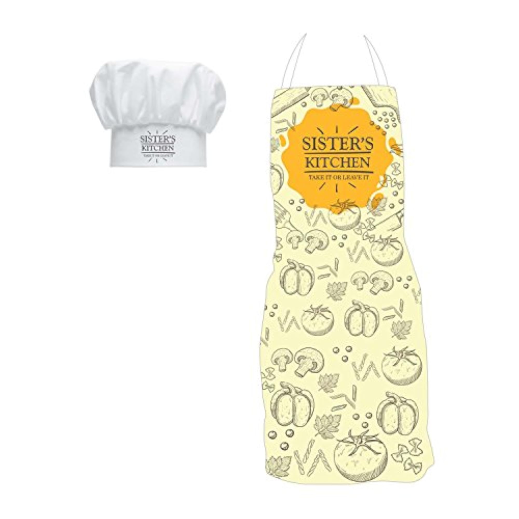 Cute Adjustable Sister Apron, Perfect Gift for Cooking & Baking