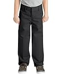Dickies Big Boys' Flex Waist Flat Front Pant, Black, 10 Regular