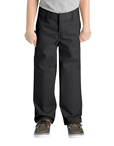 Dickies Big Boys' Flex Waist Flat Front Pant, Black, 10 Regular