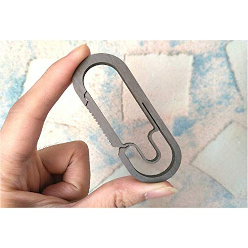 Supertool, portachiavi con gancio per appenderlo, 1 portachiavi anti-smarrimento, in lega di titanio, per campeggio e attività all'aperto, argento