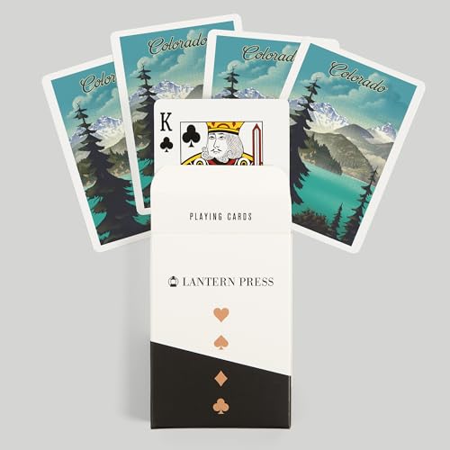 Baraja Poker Colorado con 52 cartas diseño Lago y Montaña miniatura 6