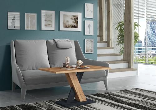 Furneo Enzo 02 Table basse moderne effet chêne et béton