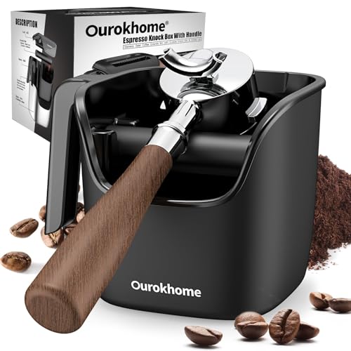 Ourokhome Espresso Knock Box with Lid Compact