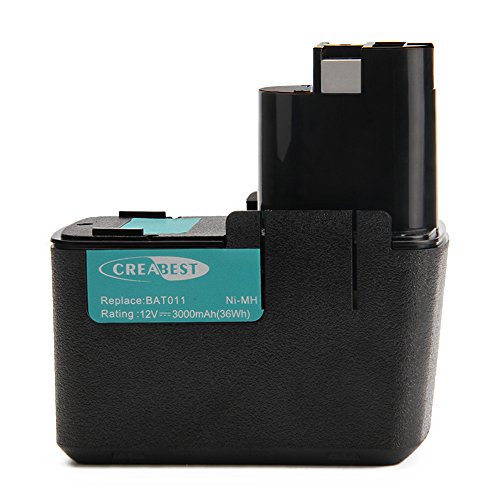 Creabest 12V 3000mAh Ni-MH Batterie de Remplacement pour Bosch 3300K PSB 12VSP-2 PSR 120 PSR 12VES-2 GBM 12V GLI 12V GSB 12 VSE-2 GDR 12V GSR 12V Replace Bosch 2607335055 2607335071 2607335107