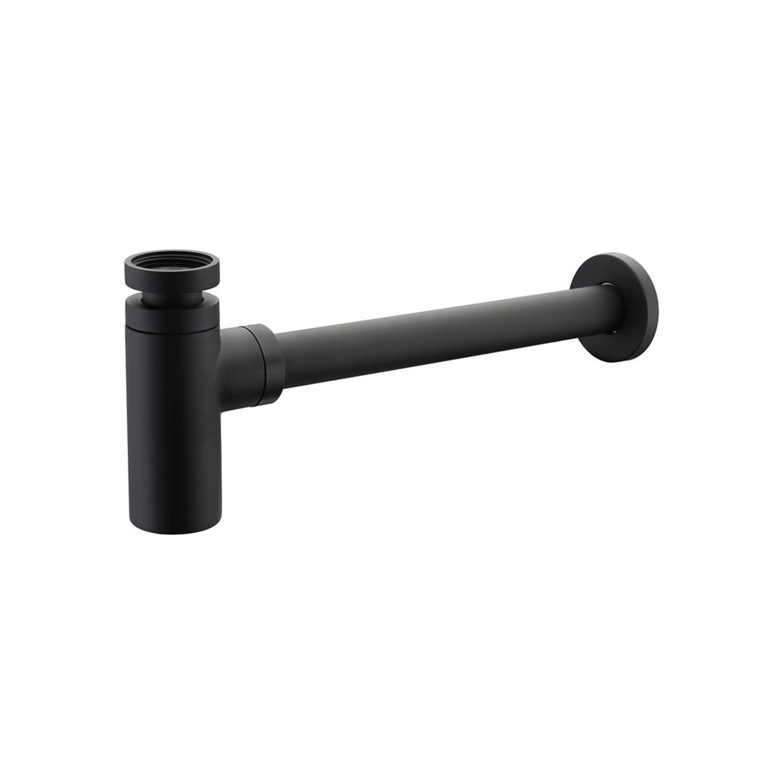 RAHBI Luksusowy matowy czarny mosiądz Euro Umywalka Butelka Hydraulika Rura do mycia Łazienka Syfon Syfon w nowoczesnym stylu leisurely (Color : Matt Black)