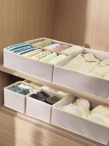 12 Pack Drawer Organizers for Clothing, Foldable Clothes Drawer Organizer for Underwear, Folded Clothes, Baby Clothing, Socks, Bra, Towels, Ties - Multi-pack Storage Box (Pink) - Image 6