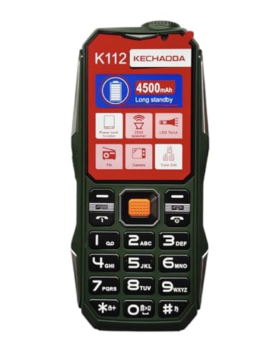 Image of LEYSKY KECHAODA K112, Triple Sim Phone (Green) Speaker with Amplifier, PMMA 2.5D Glass,1.3 MP Camera, Keypad Mobile, DJ Sound with Power Bank System (Big Size & Heavy Weight Phone)