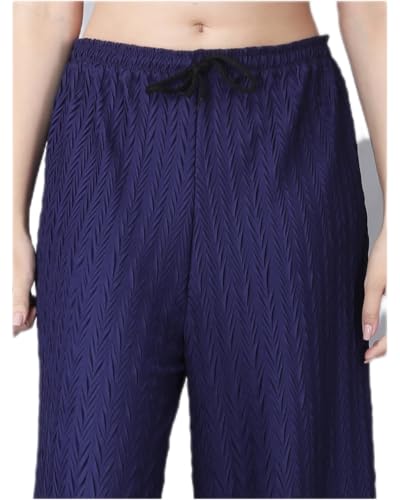Image of Pack of 2 Women Palazzo Pants | Wide Leg Loose Fit | Combo Pack | Free Size | Stretchable Waist | Casual Wear, Office Wear, Home Wear Palazzo