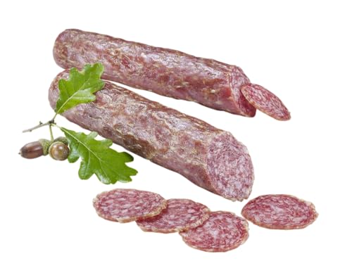Almgourmet - luftgetrocknete Salami mit 20% Wildschweinfleisch - 2 Stück je 180g - italienische Edelsalami