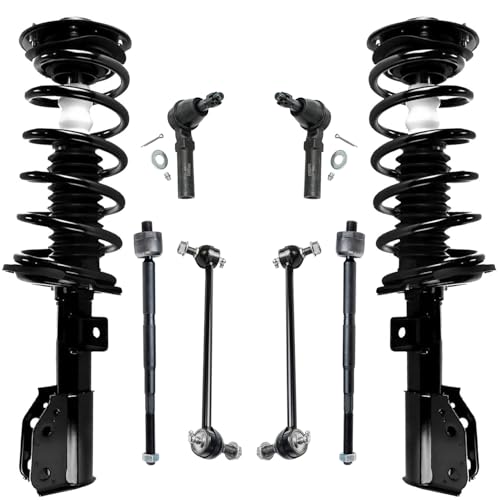 Image of Detroit Axle - Front Struts & Coil Springs Sway Bar Links Outer Inner Tie Rod Ends Replacement for 2010-2017 Chevrolet Equinox 2.4L - 8pc Set