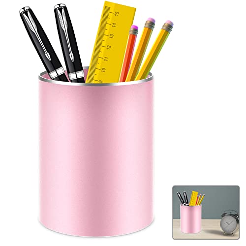 Giecy Portalápices de escritorio, organizador de escritorio de aluminio, organizador de lápices grande para oficina, escuela, hogar y niños (negro) Cover