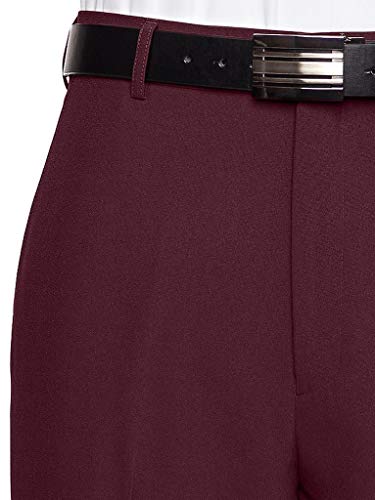 Rgm Men's Flat Front Dress Pant Modern Fit - Perfect For Every Day! Burgundy 56W X 32L #TOP1