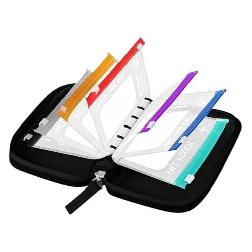 Impermeable para pastillas y estuche compacto reutilizable con cremallera organizadora semanal
