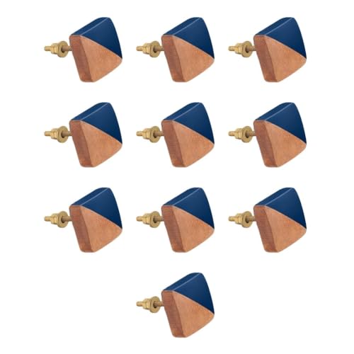 Image of 10 Piece Premium Teak Wood Drawer Knobs for Furniture Cabinets & Cupboards | Modern Design | Colour: Natural Wood, Size: 1.5 Inch-| 3 Years Warranty |