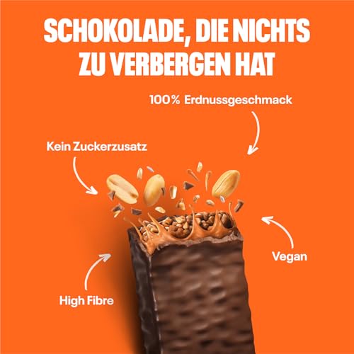 NEOH Erdnussriegel ohne Zuckerzusatz | kein zugesetzter Zucker & Palmölfrei | 100% Vegan | Proteinreich | Gesunde Snackalternative | 12er Pack