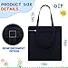 AIRKIRE 2 Pack Cotton Tote Bags 16x 15 Reusable Black Tote Bag Multipurpose Blank Canvas Bags for DIY, Shopping (Black)
