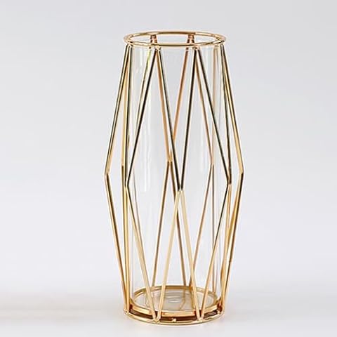 Gold Geometric Glass Vase by JUZAI Cover