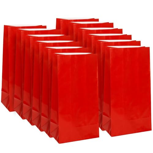 Sacs à fête en papier rouge 12 unités