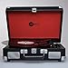 Arkrocket Curiosity Suitcase Bluetooth Turntable Vintage 3-Speed Record Player with Built-in Speakers Upgraded Turntable Audio Sound (Black/Red)