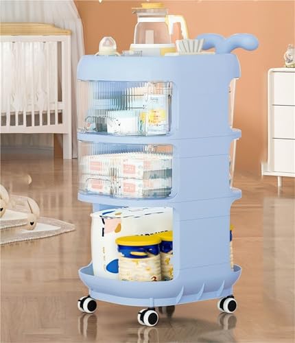 Étagère de rangement ouverte et autonome un chariot pliable pratique pour la salle de bain