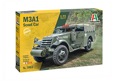 Italeri 7063 M3A1 Scout Car, Scala 1:72, Model Kit/Modello in Plastica da Montare, IT7063