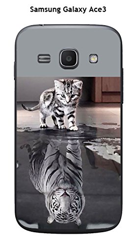 Onozo Coque Samsung Galaxy Ace 3 Design Chat Tigre Blanc