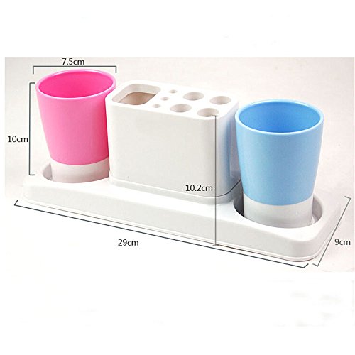 Image of Eslite Bathroom Toothbrush Toothpaste Stand Organizer Plastic Storage Rack Set