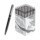 Westcott Penna a sfera ALLTIME nero 50 pezzi | Penne biro retrattili con inchiostro nero | Larghezza tratto M con ricarica standard X20 | A prova di documenti ISO 12757-2 | Clip metallica robusta |